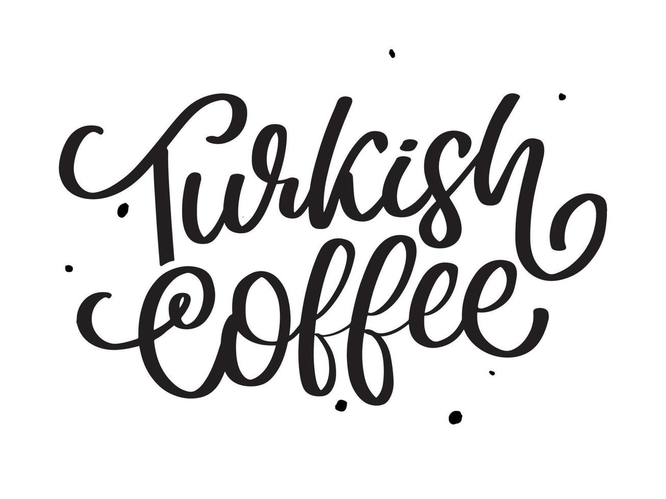 logo vectoriel de lettre de café turc, typographie, signe en noir et blanc. affiche publicitaire ou conception de modèle. logotype de lettrage moderne, enseigne de café. éléments de design. illustration vectorielle.