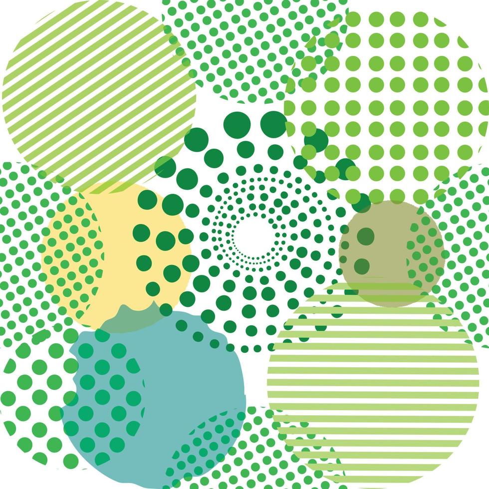 modèle sans couture pantone vert de différents cercles en forme, fond de sphère brillante, beau fond d'écran moderne vecteur