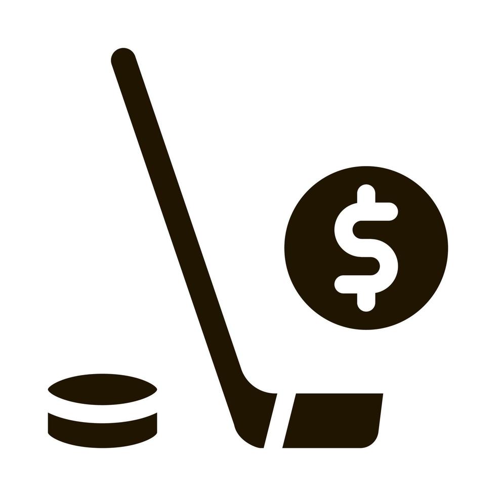 bâton de hockey avec paris sur la rondelle et icône de jeu illustration vectorielle vecteur