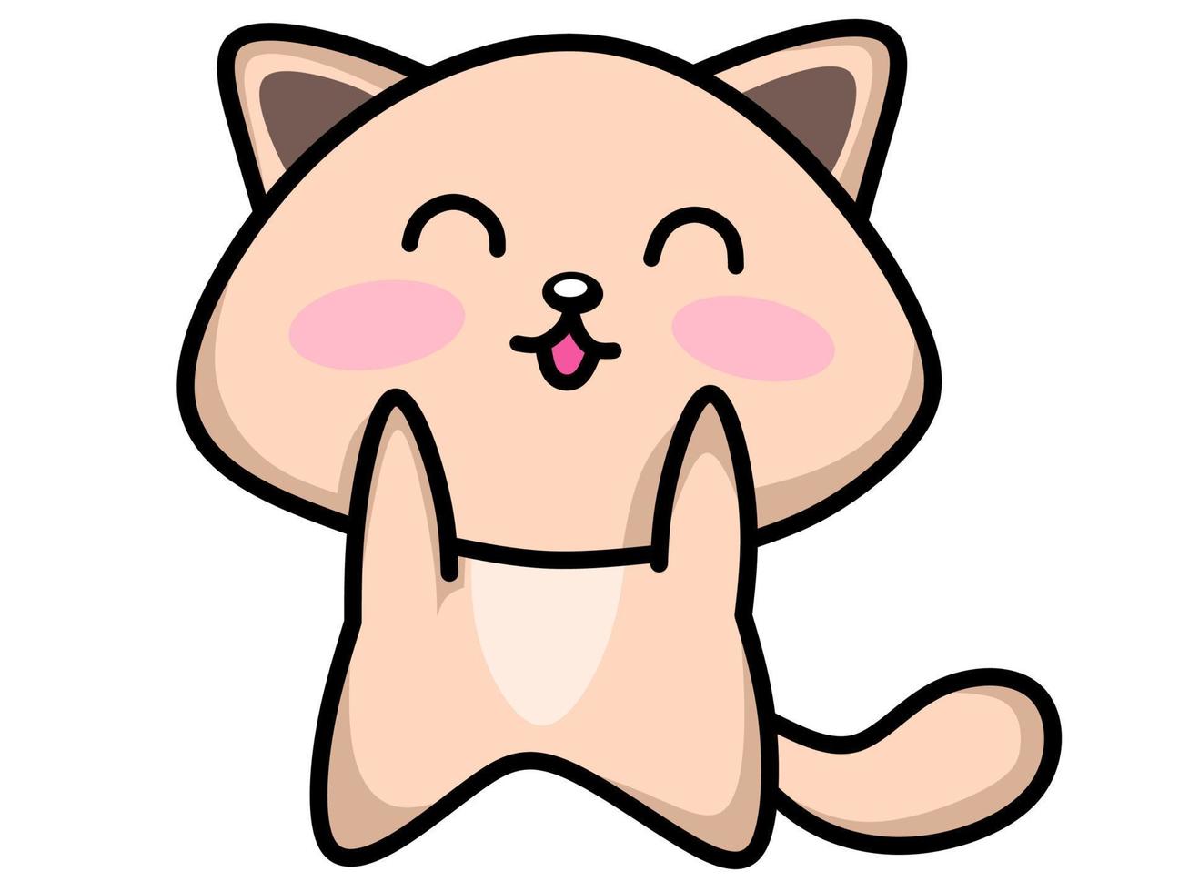 vecteur de mascotte de chat kawaii