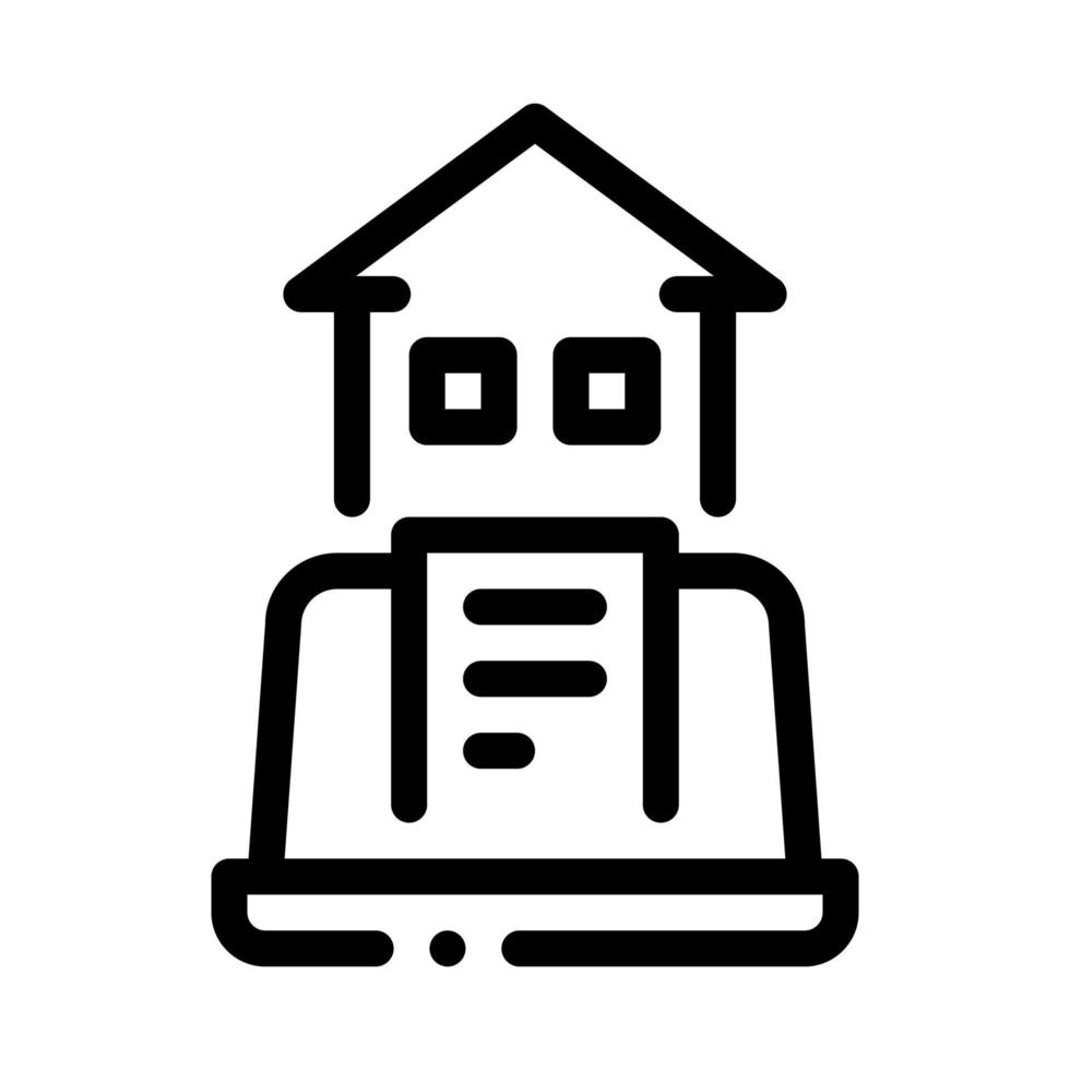 rapport sur l'illustration vectorielle de l'icône de la maison de l'ordinateur portable vecteur