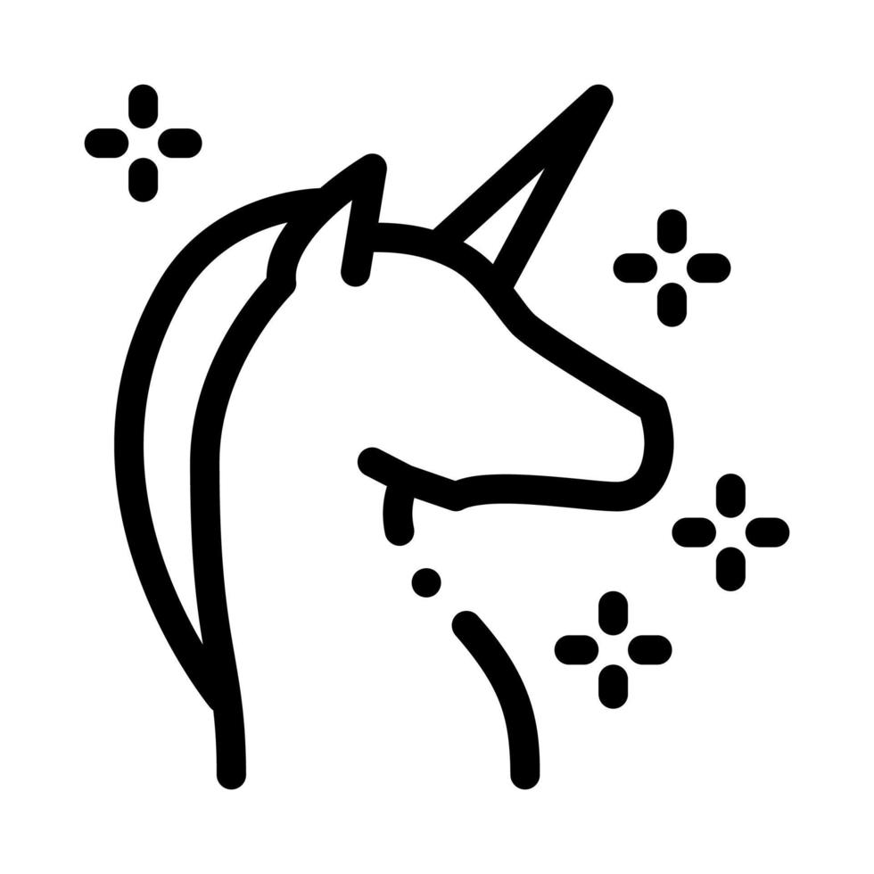 illustration de contour vectoriel icône licorne lgbt