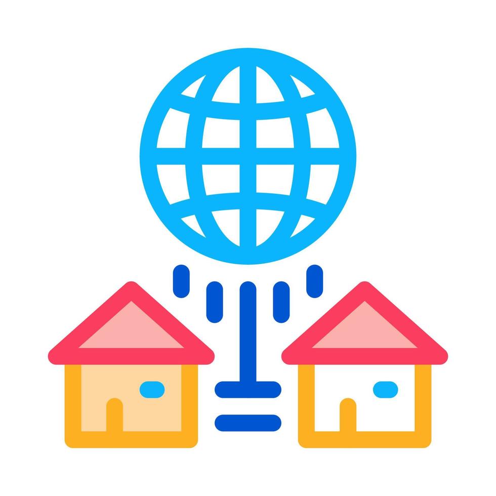 illustration vectorielle de l'icône de connexion internet des maisons vecteur