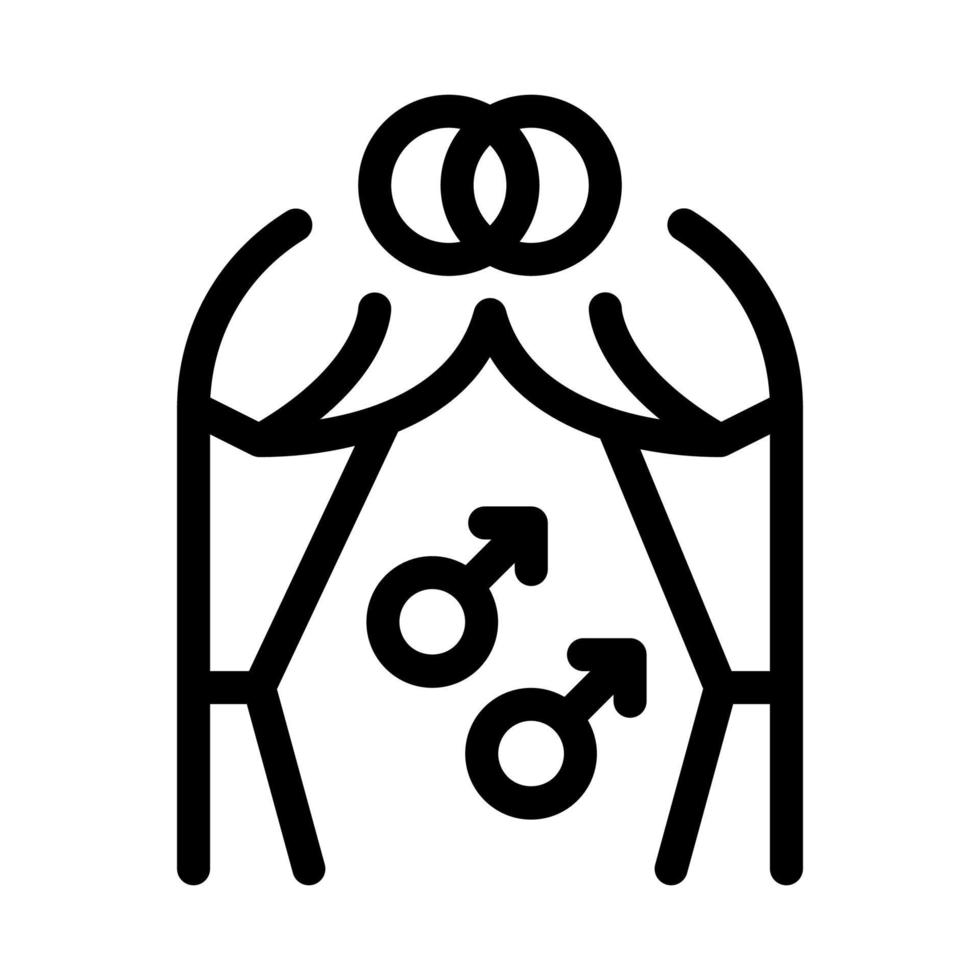 illustration de contour vectoriel icône mariage gay