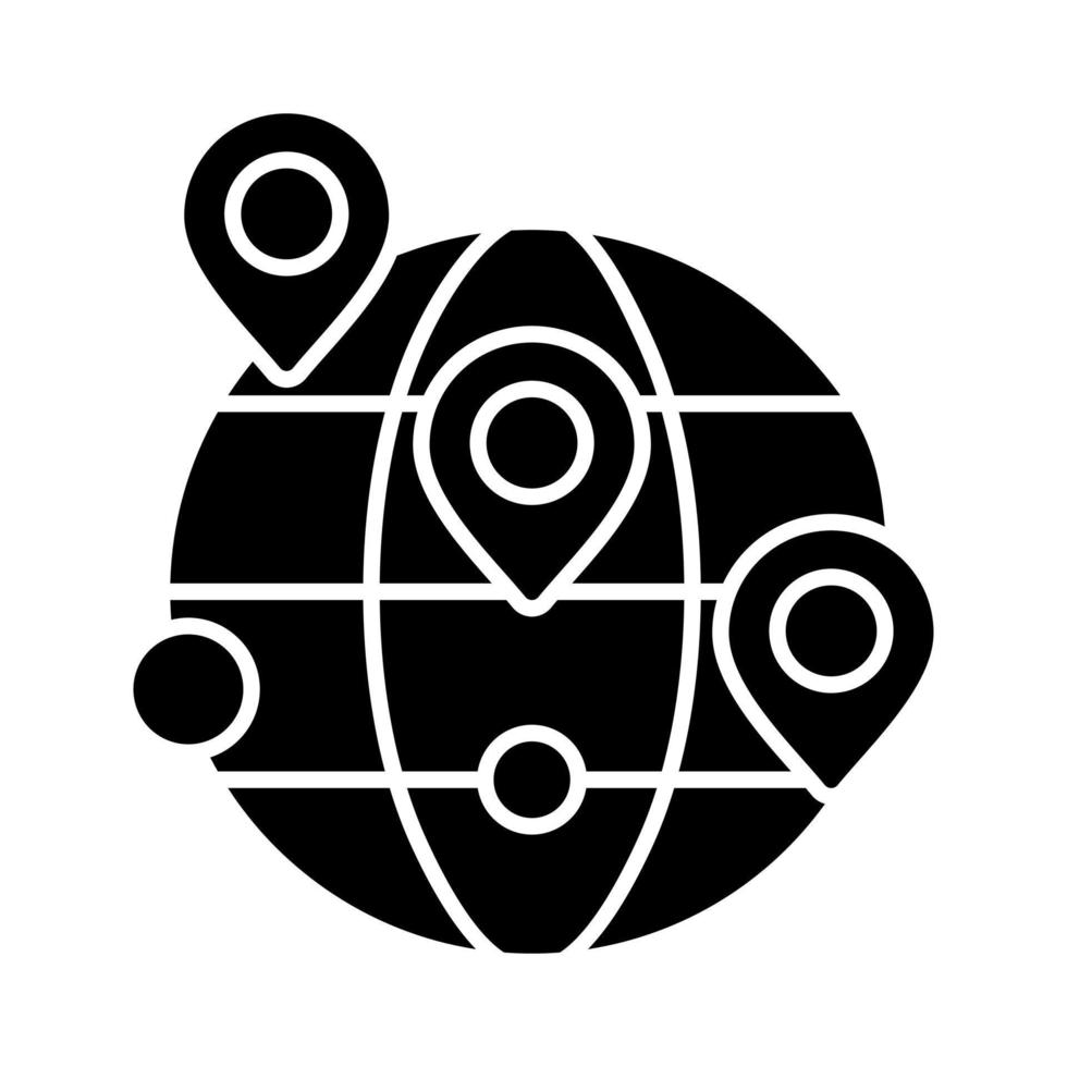 icône de vecteur de localisation dans le monde entier
