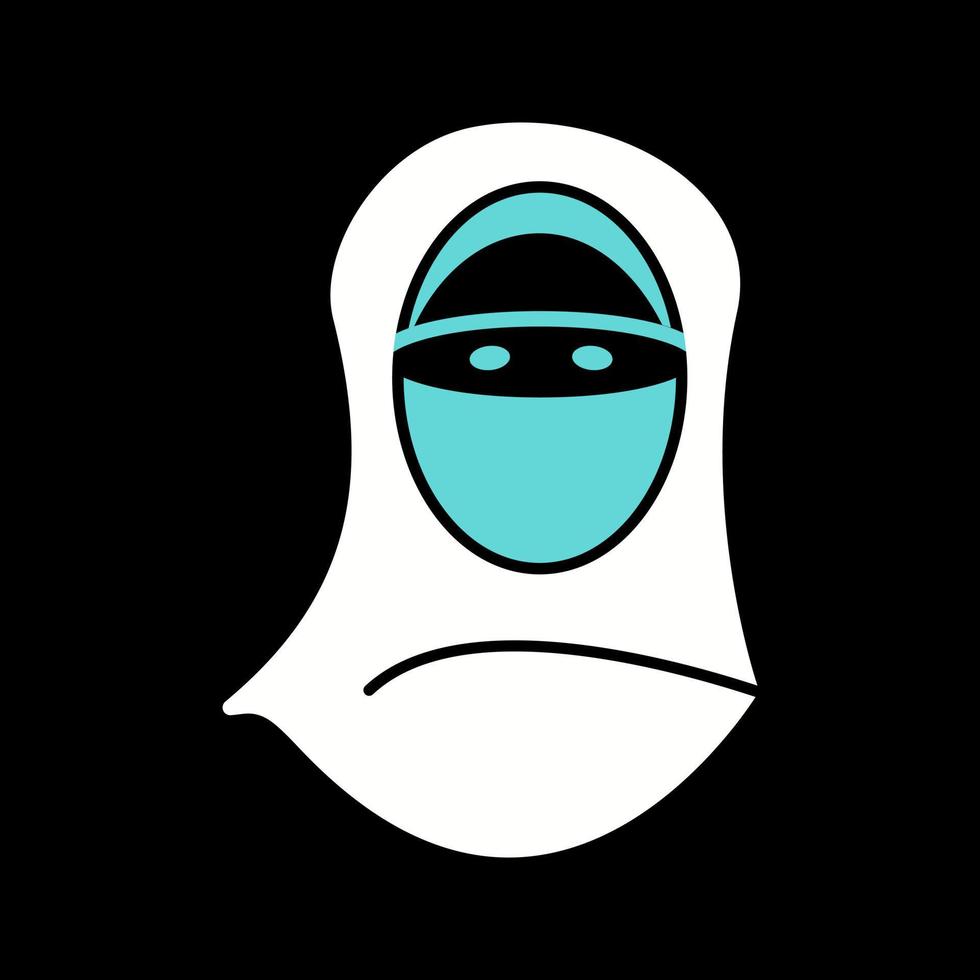 femme avec l'icône de vecteur de niqab