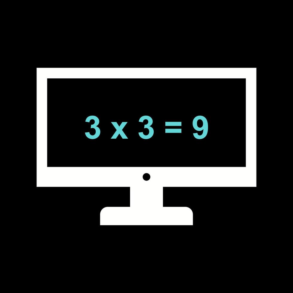 mathématiques dans l'icône de vecteur d'ordinateur