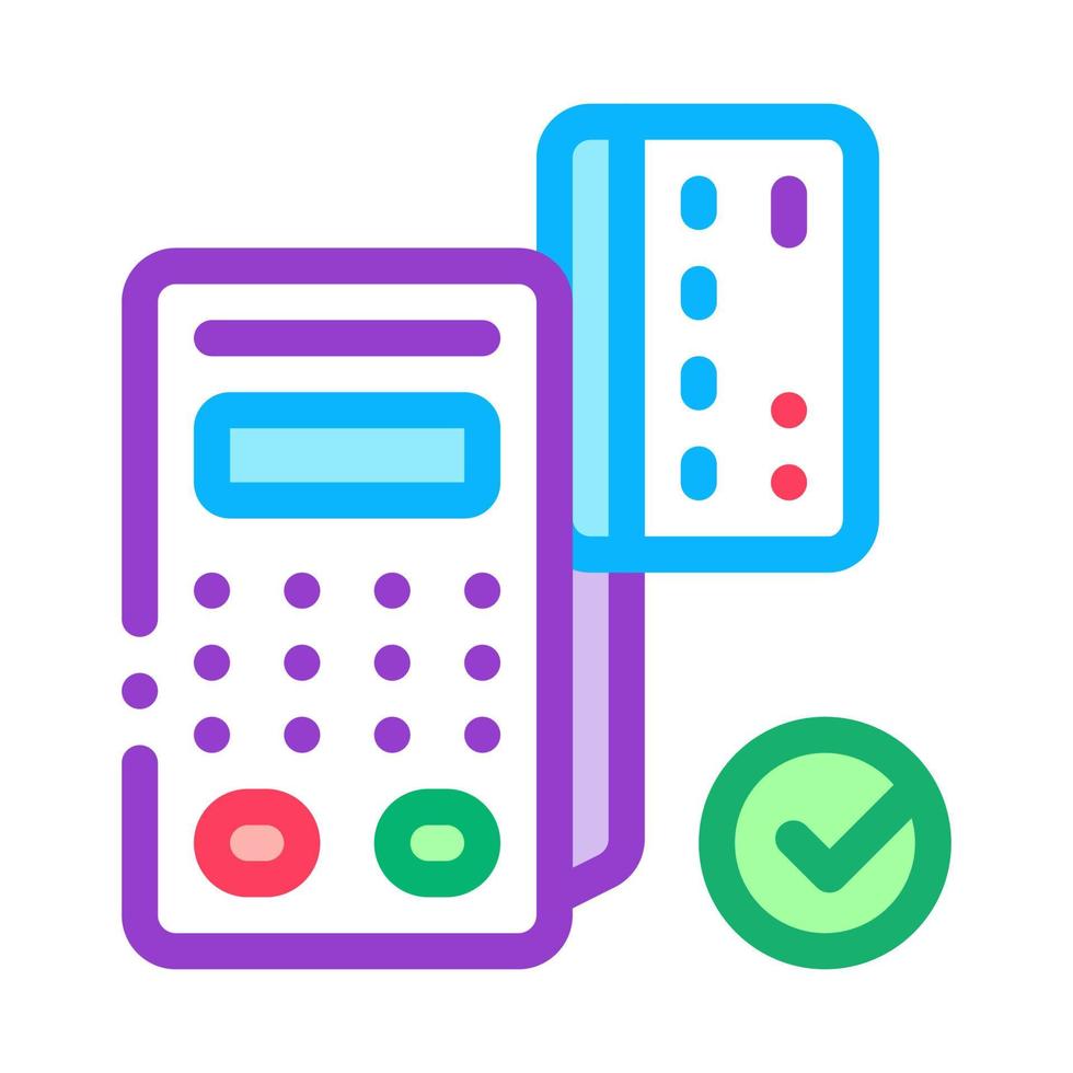 carte pos terminal icône vecteur contour illustration