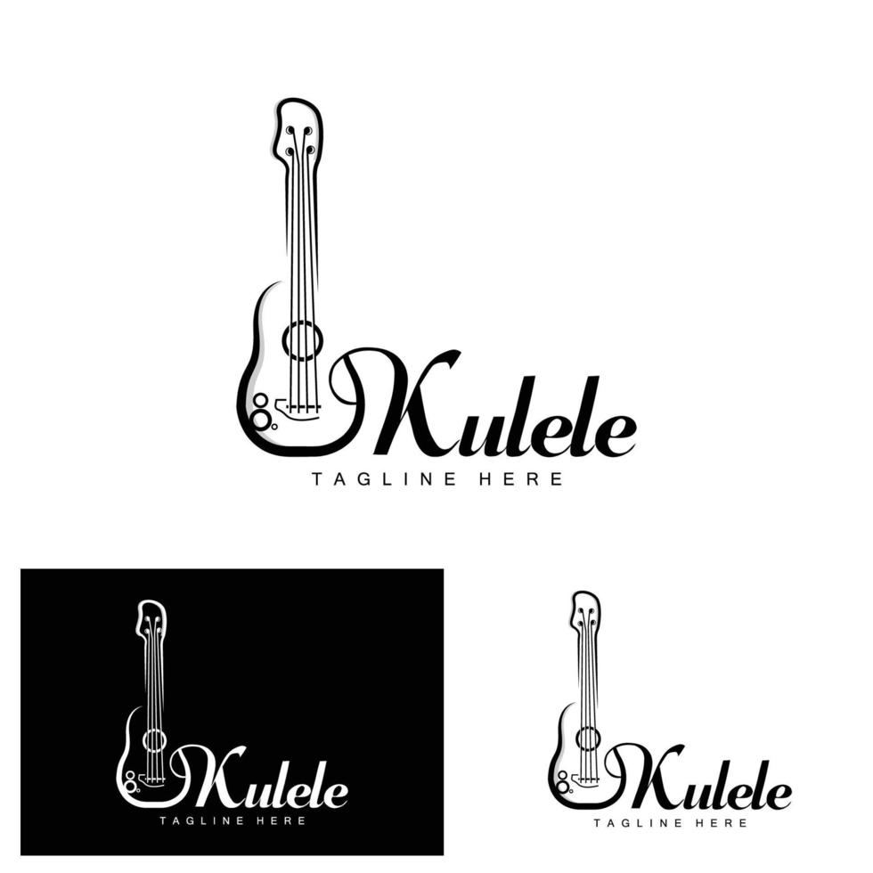 création de logo de musique ukulélé minimaliste, vecteur de guitare ukulélé. création de logo d'ukulélé