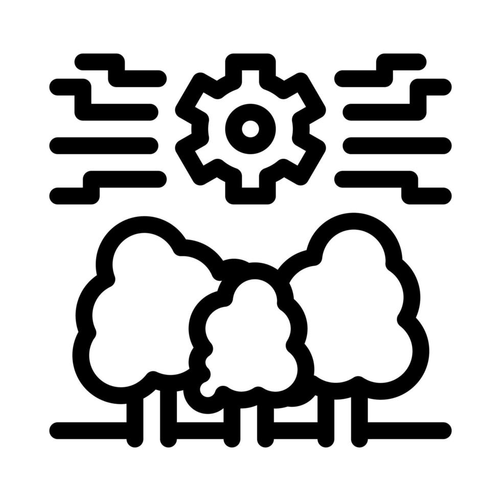 illustration vectorielle de l'icône d'engrenage mécanique forestier vecteur