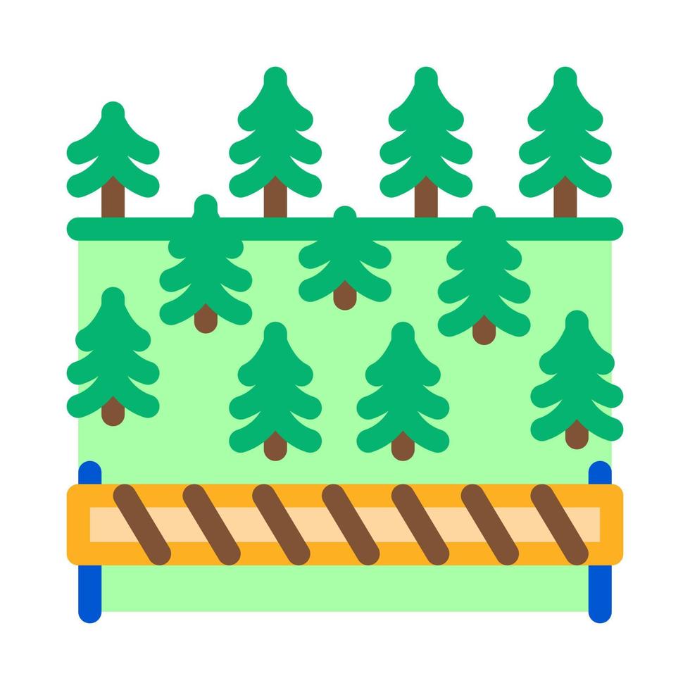 illustration de contour vectoriel icône forêt superposée