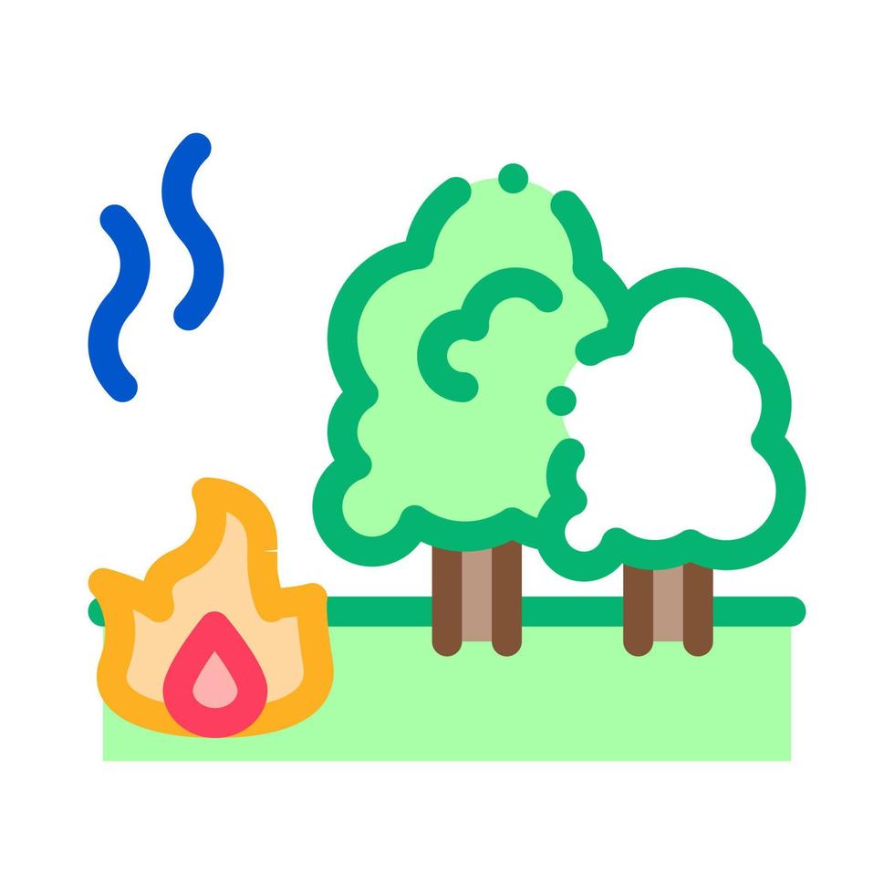illustration de contour vectoriel icône feu de forêt