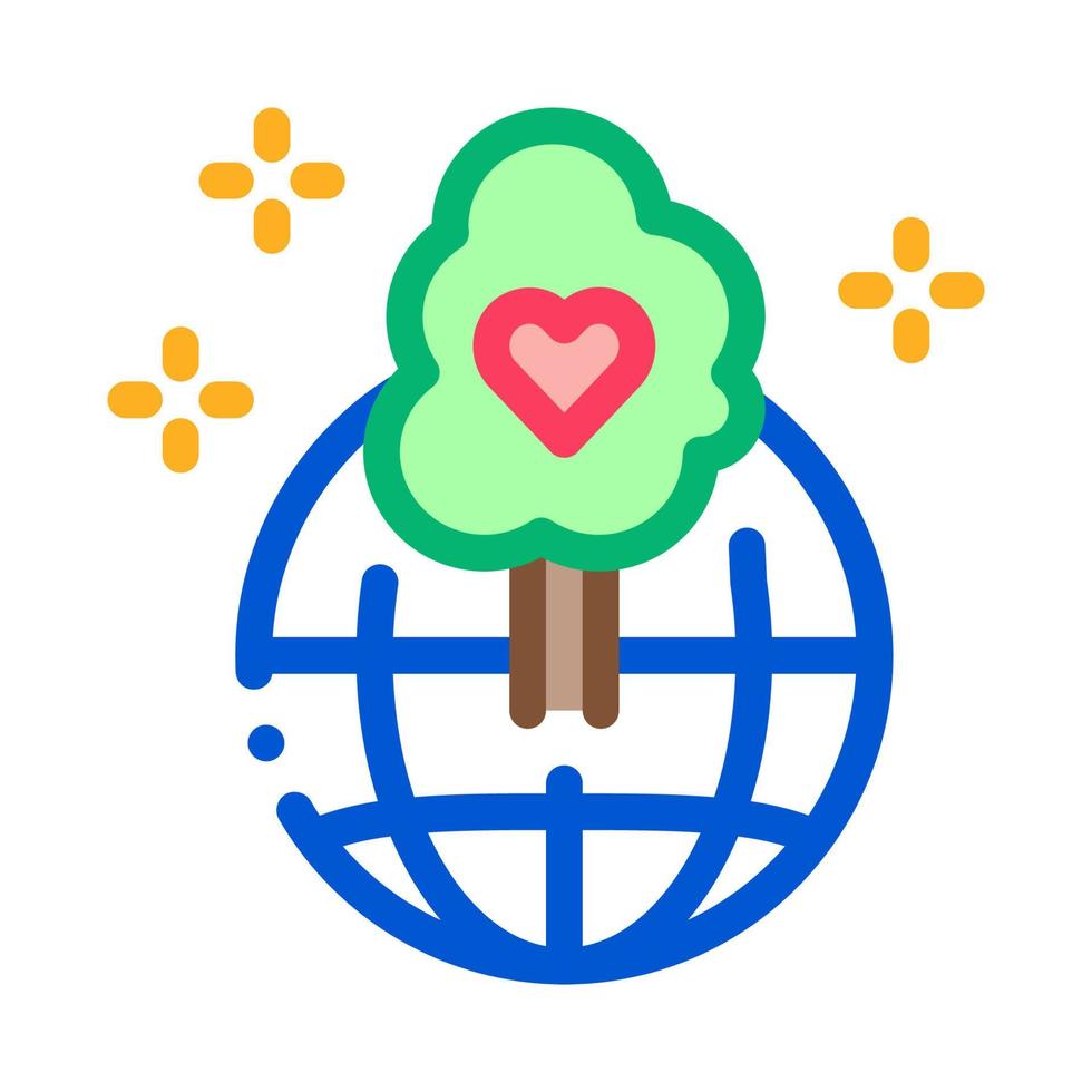 Illustration vectorielle de l'icône de sécurité forestière dans le monde entier vecteur