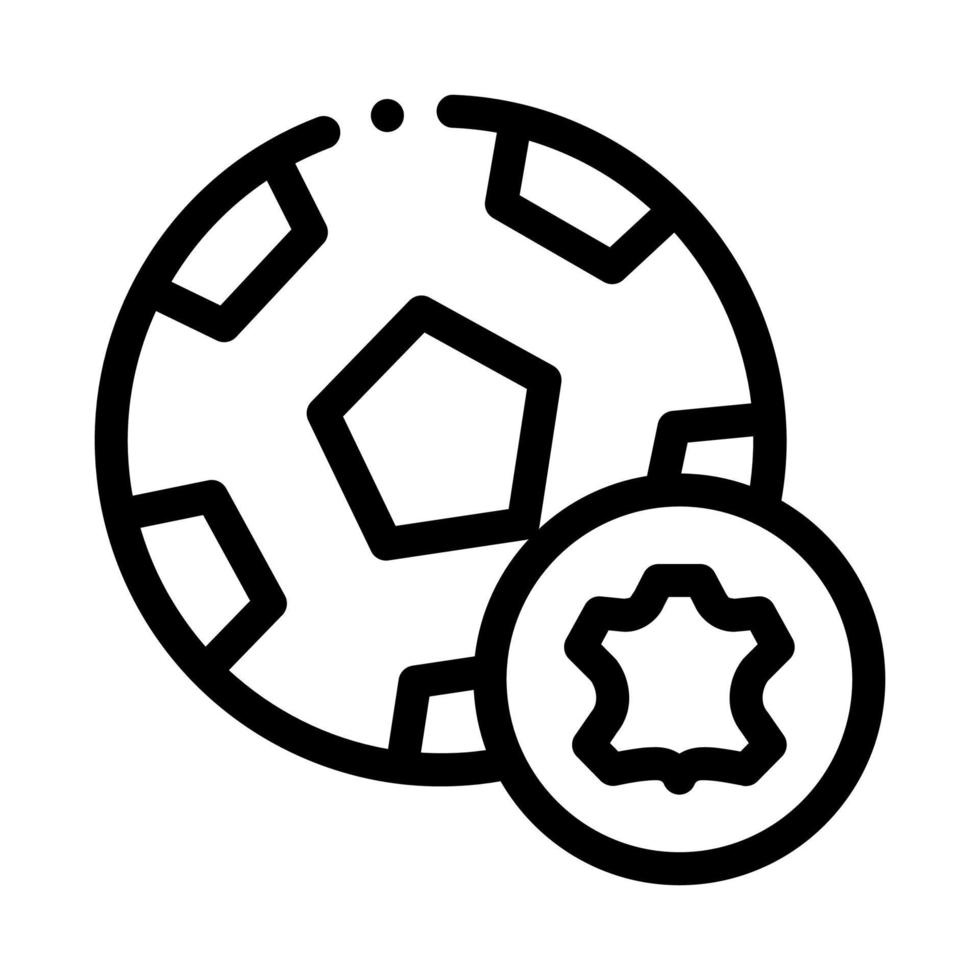 illustration de contour vectoriel icône ballon de football en cuir