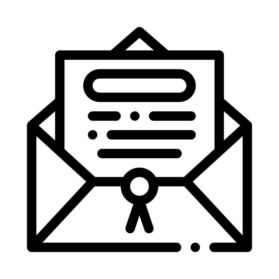 lettre dans l'enveloppe avec illustration de contour vectoriel icône sceau