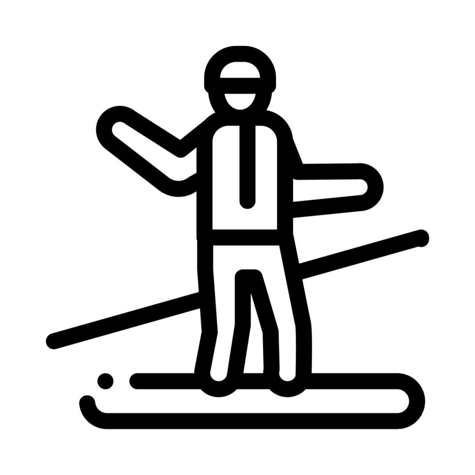 illustration de contour vectoriel icône snowboarder slalom