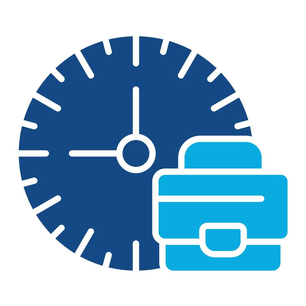 icône de deux couleurs de glyphe de limites de temps de travail vecteur