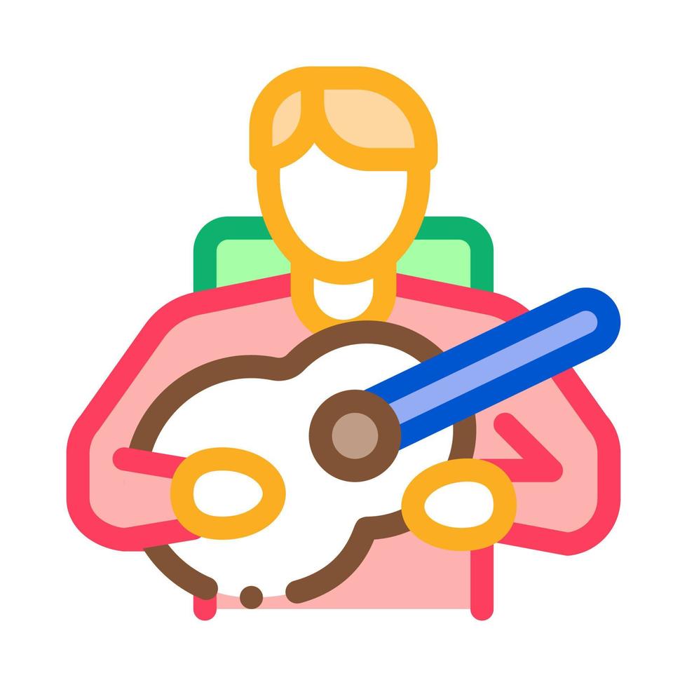 barde jouant sur l'illustration vectorielle de l'icône de la guitare vecteur