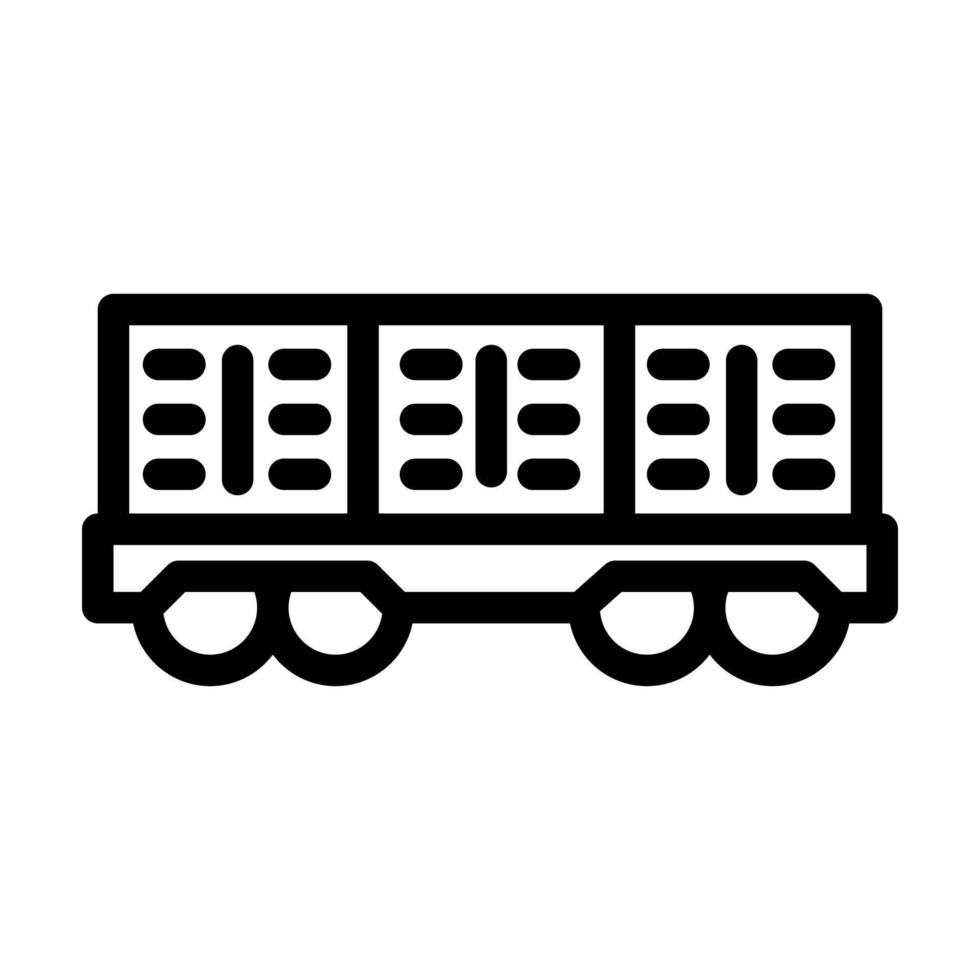 illustration vectorielle de l'icône de la ligne de wagon de fret vecteur