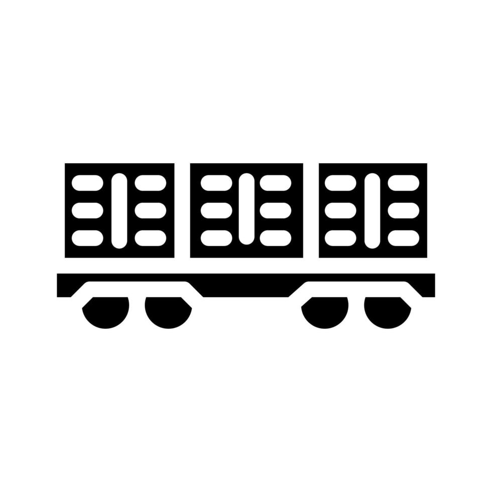 illustration vectorielle d'icône de glyphe de wagon de fret vecteur