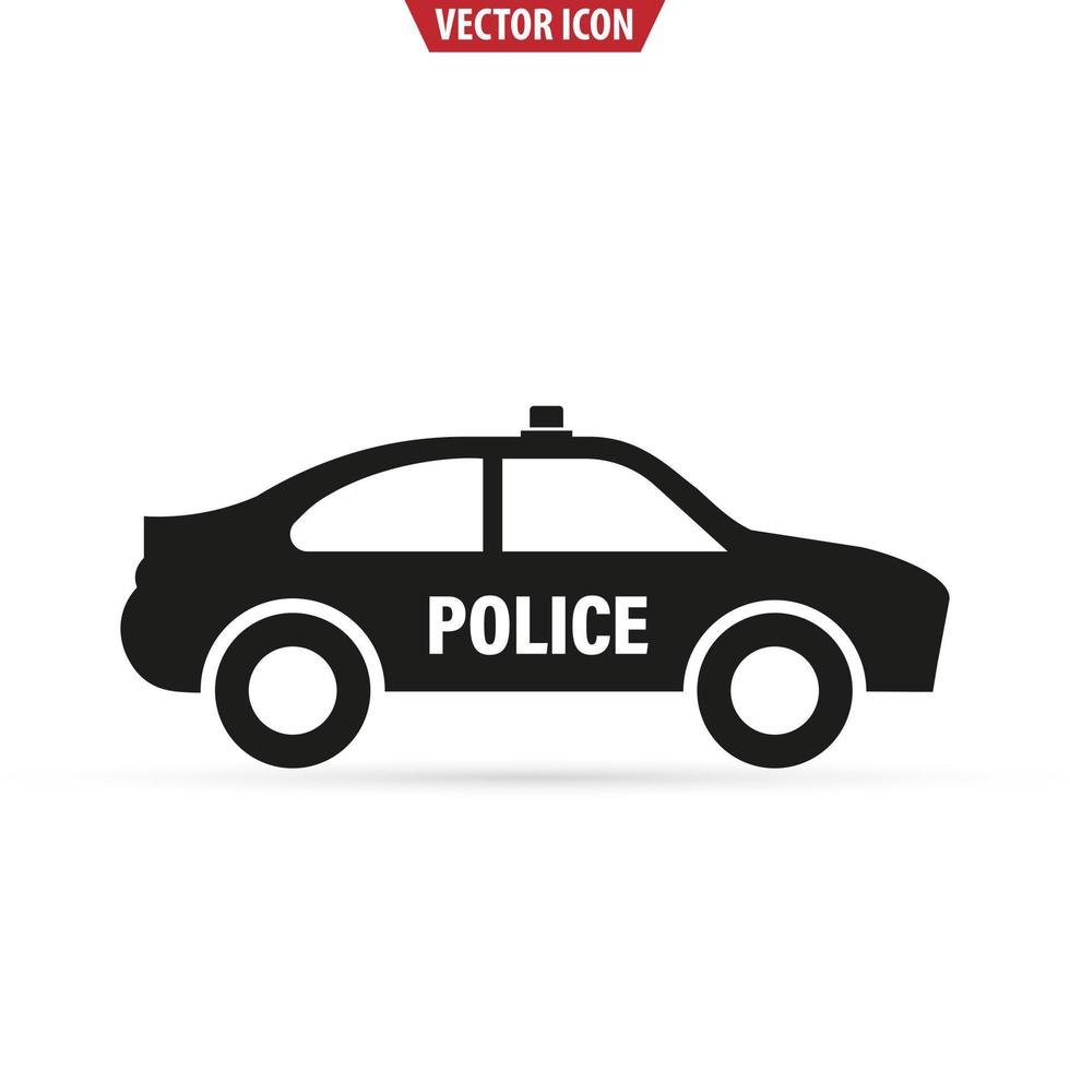 icône de la police au design plat branché. icône de la voiture. illustration vectorielle isolée vecteur