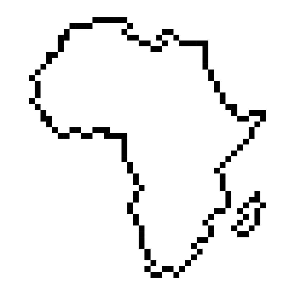 carte en pixels de l'afrique. illustration vectorielle. vecteur