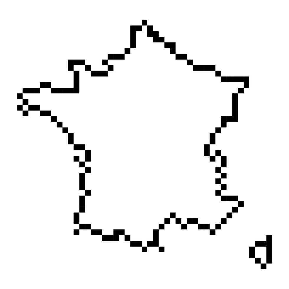 carte en pixels de la france. illustration vectorielle. vecteur