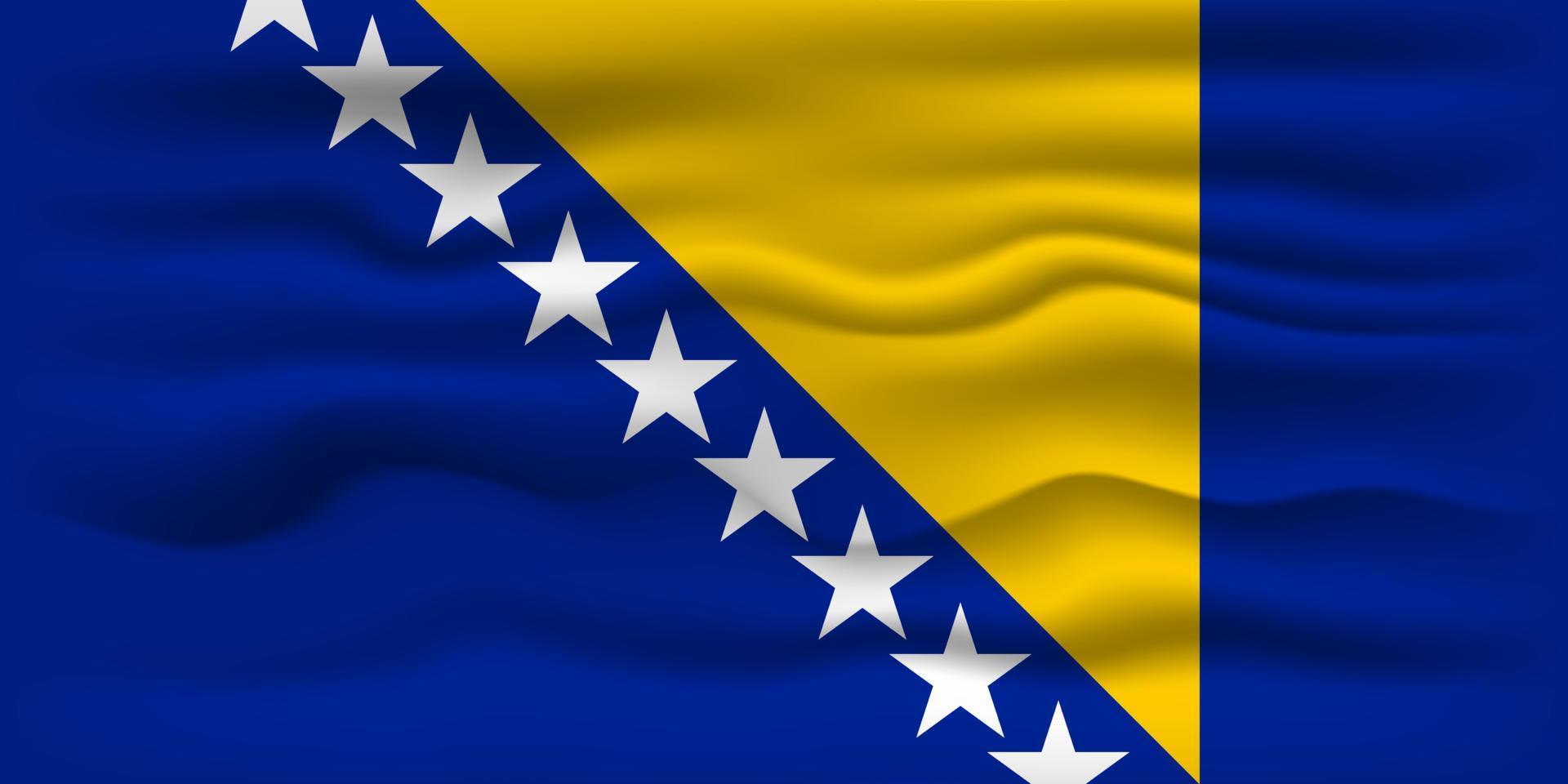 agitant le drapeau du pays bosnie-herzégovine. illustration vectorielle. vecteur