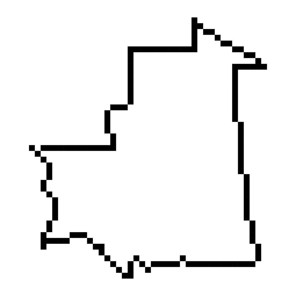 carte en pixels de la mauritanie. illustration vectorielle. vecteur