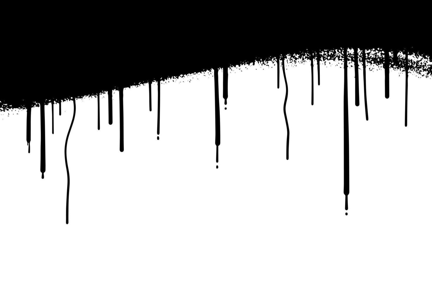 Lignes peintes à la bombe de graphite et points de grunge isolés sur fond blanc vecteur