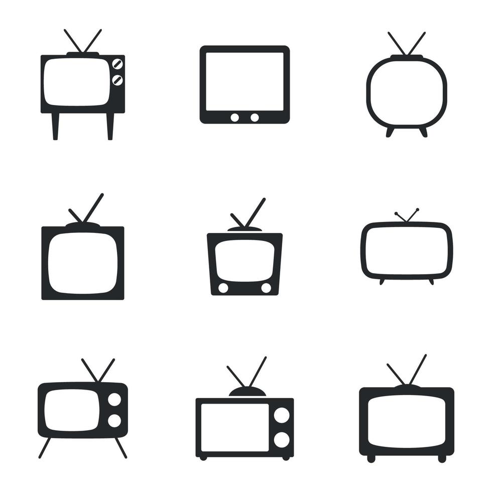 ensemble d'icônes isolées sur un thème tv vecteur