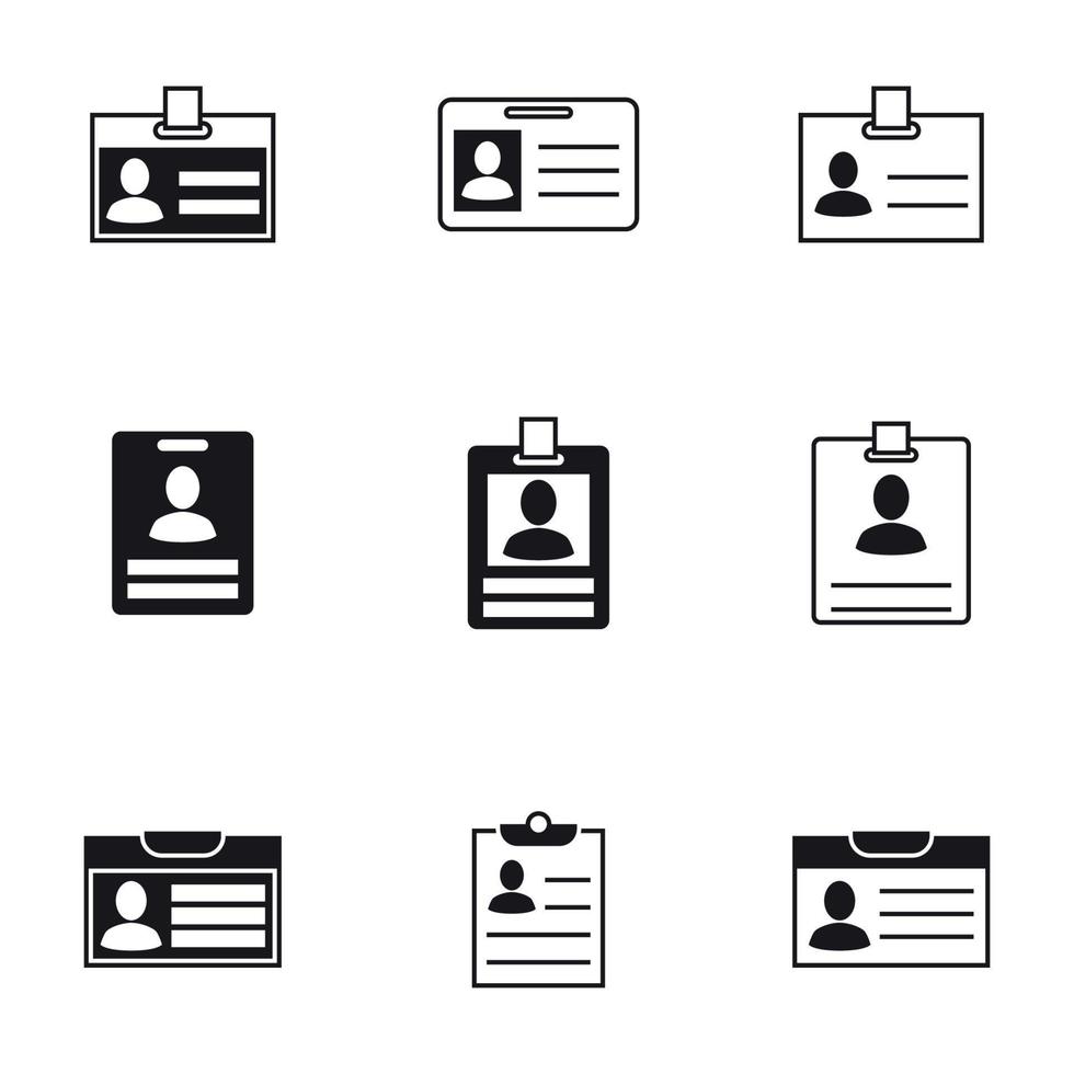 ensemble d'icônes isolées sur un thème cartes d'identité vecteur