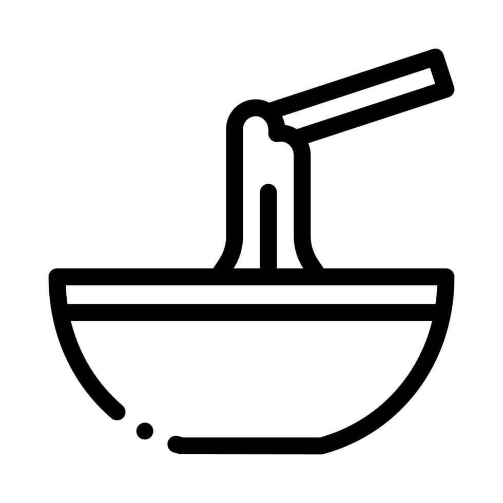 fromage liquide dans l'illustration de contour vectoriel d'icône de bol de brochette de fondue