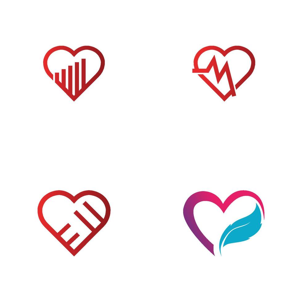 logo coeur créatif et modèle de vecteur de conception de symbole
