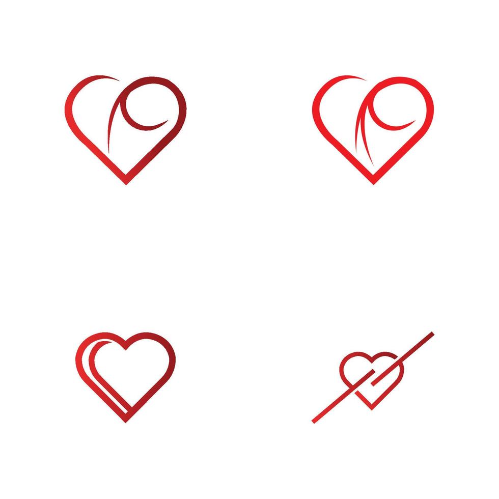 logo coeur créatif et modèle de vecteur de conception de symbole