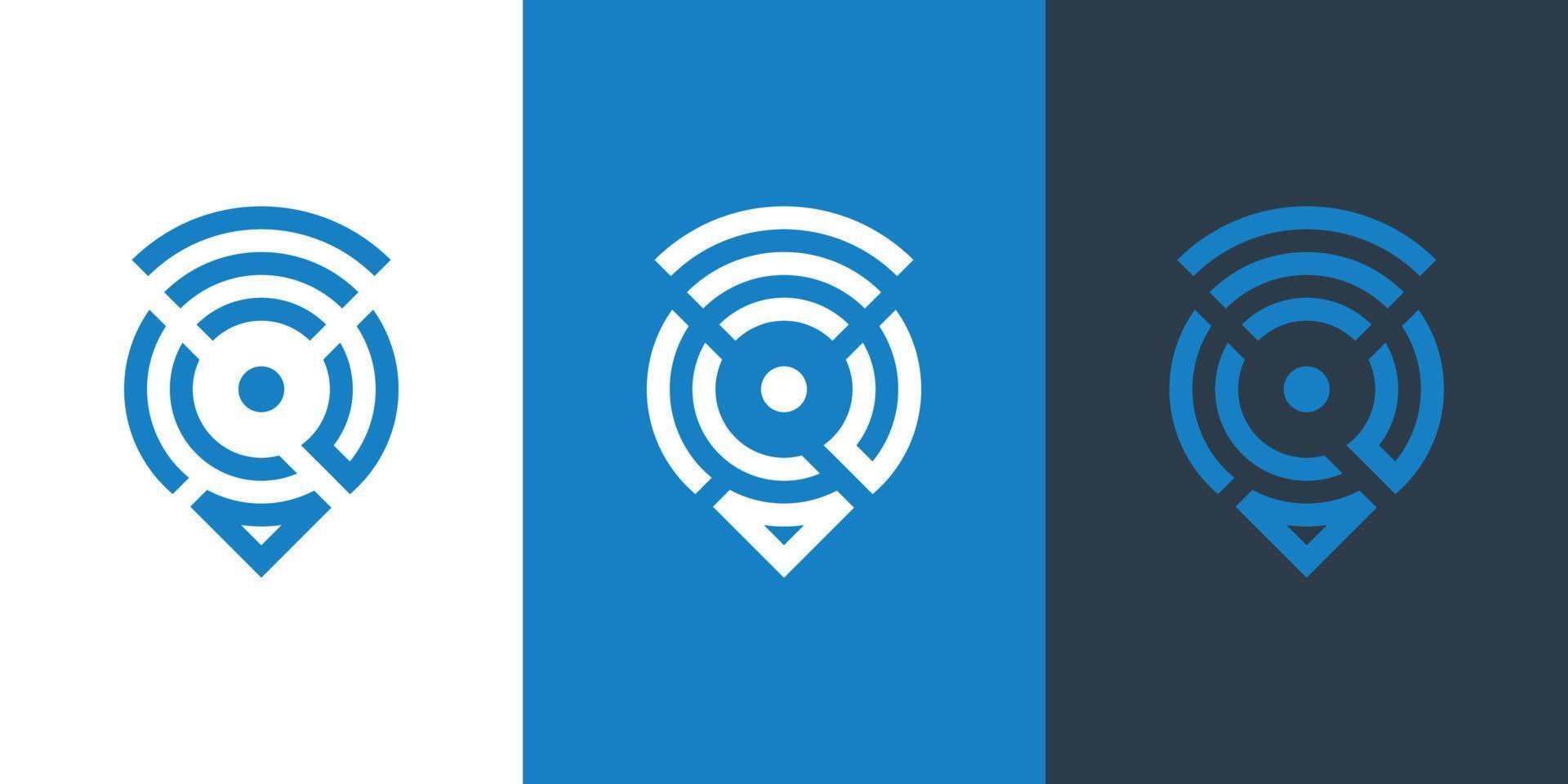 technologie de localisation logo wifi modifiable vecteur