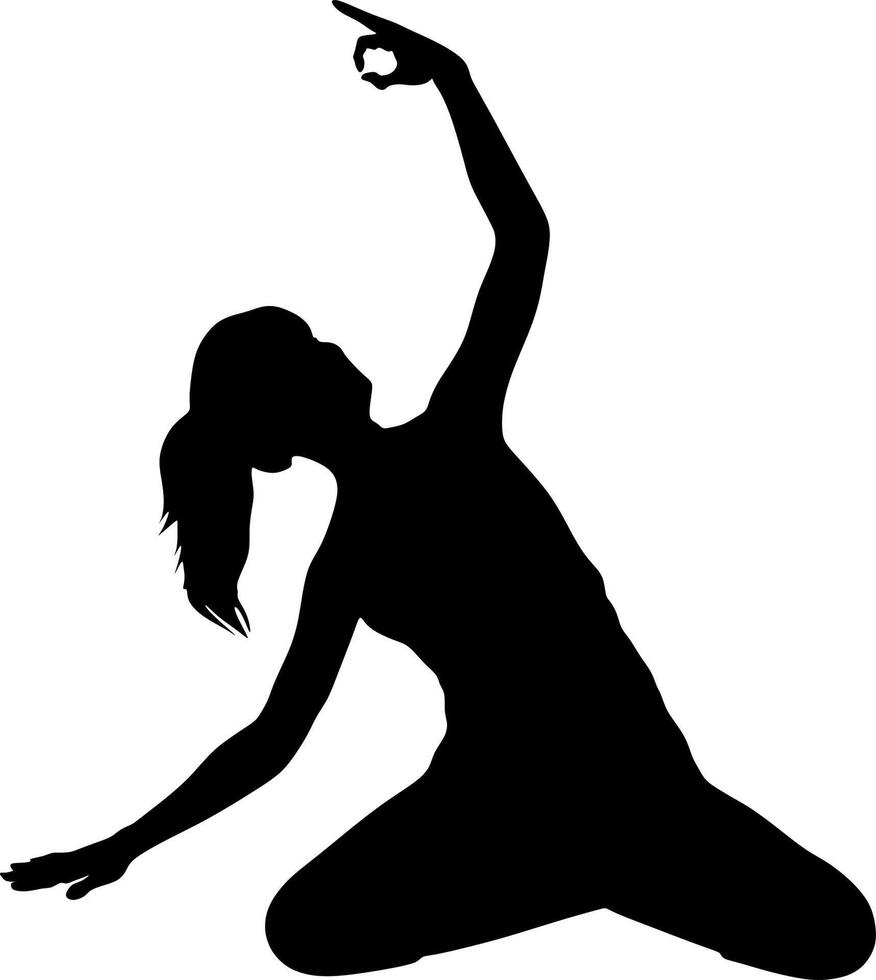 yoga dans l'art vectoriel silhouette sur fond