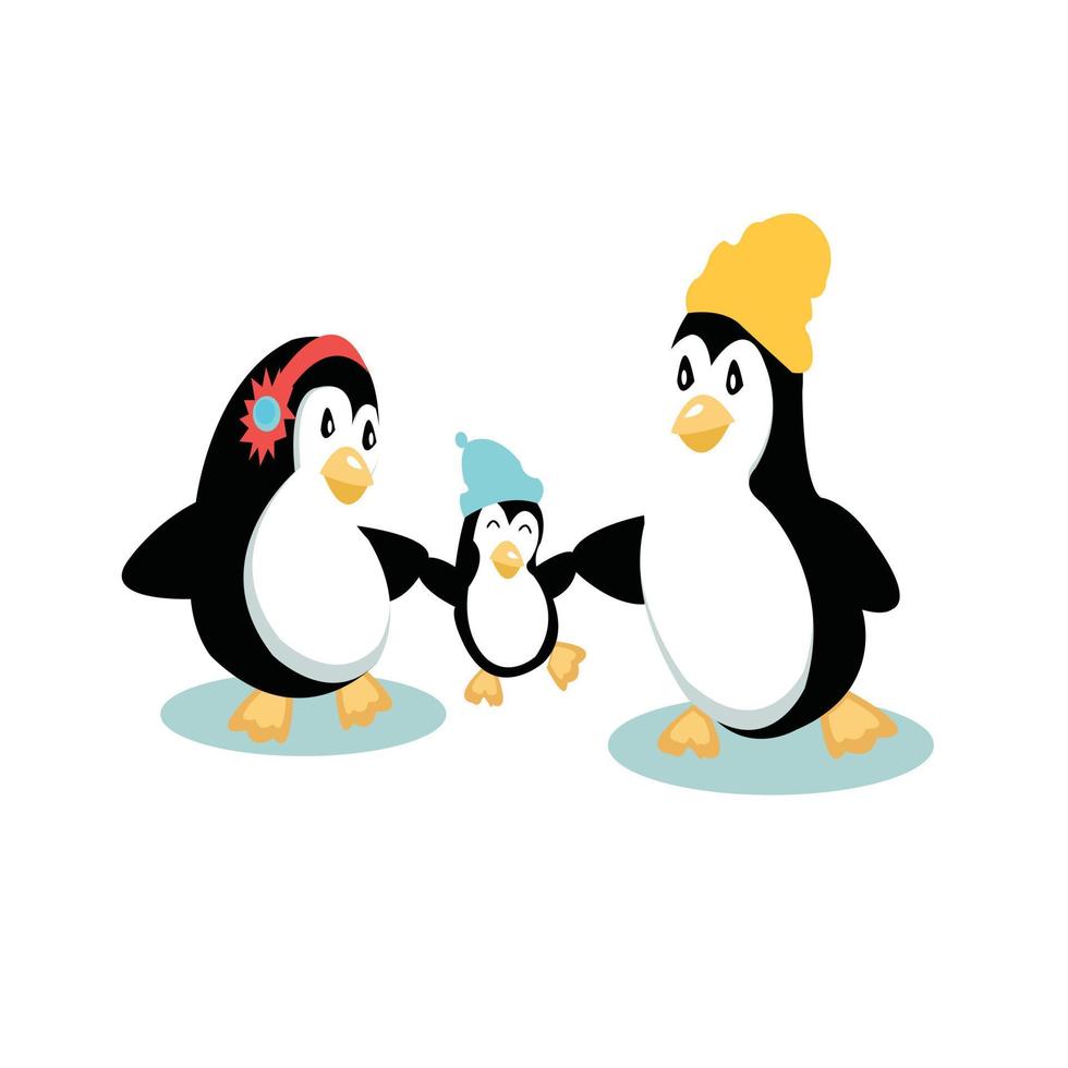 clipart de personnage de dessin animé de pingouin mignon de vecteur