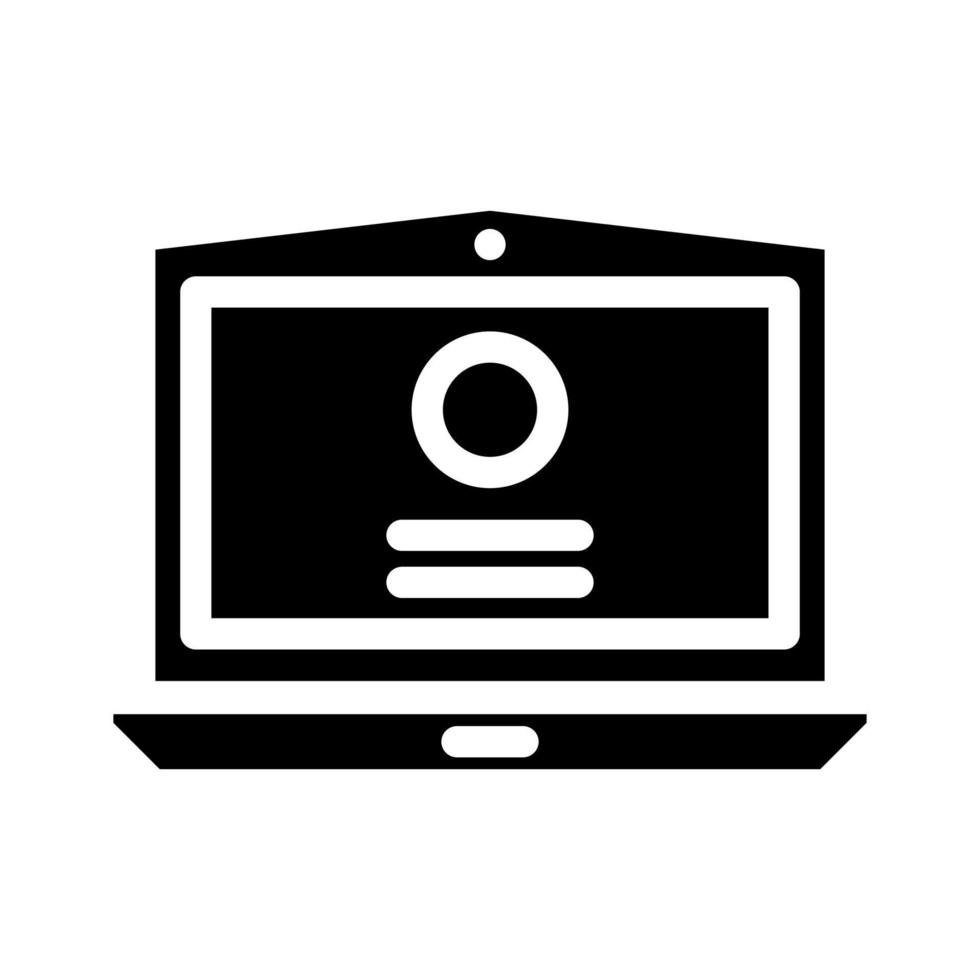 ordinateur portable ordinateur numérique glyphe icône illustration vectorielle vecteur