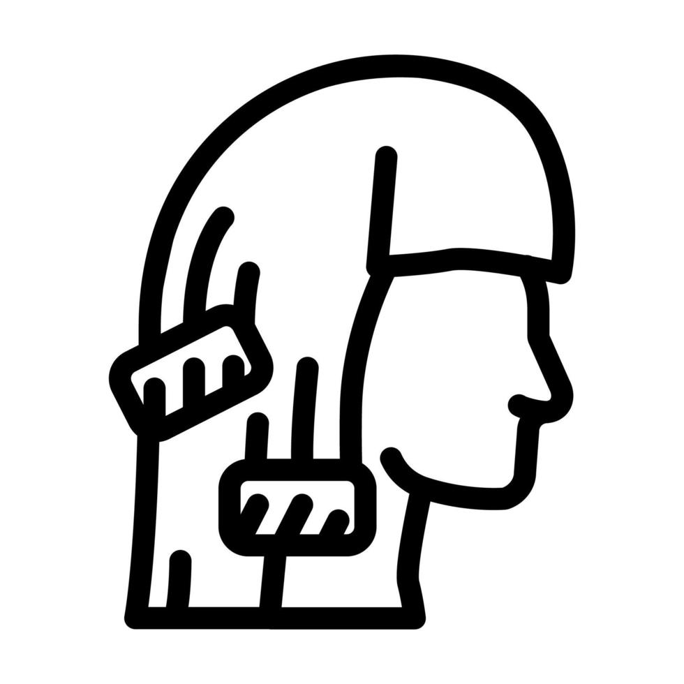 illustration vectorielle d'icône de ligne thermo wrap et bigoudi vecteur