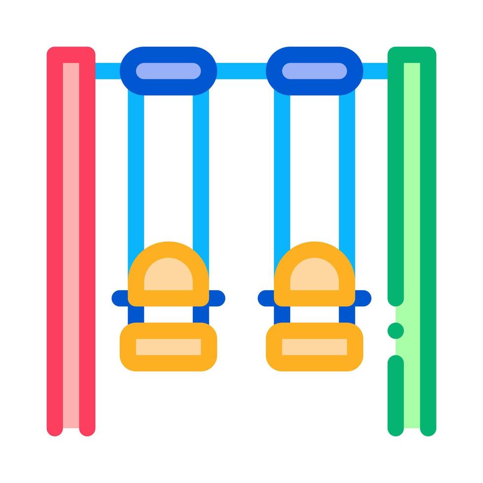 deux balançoires pour enfants icône illustration de contour vectoriel
