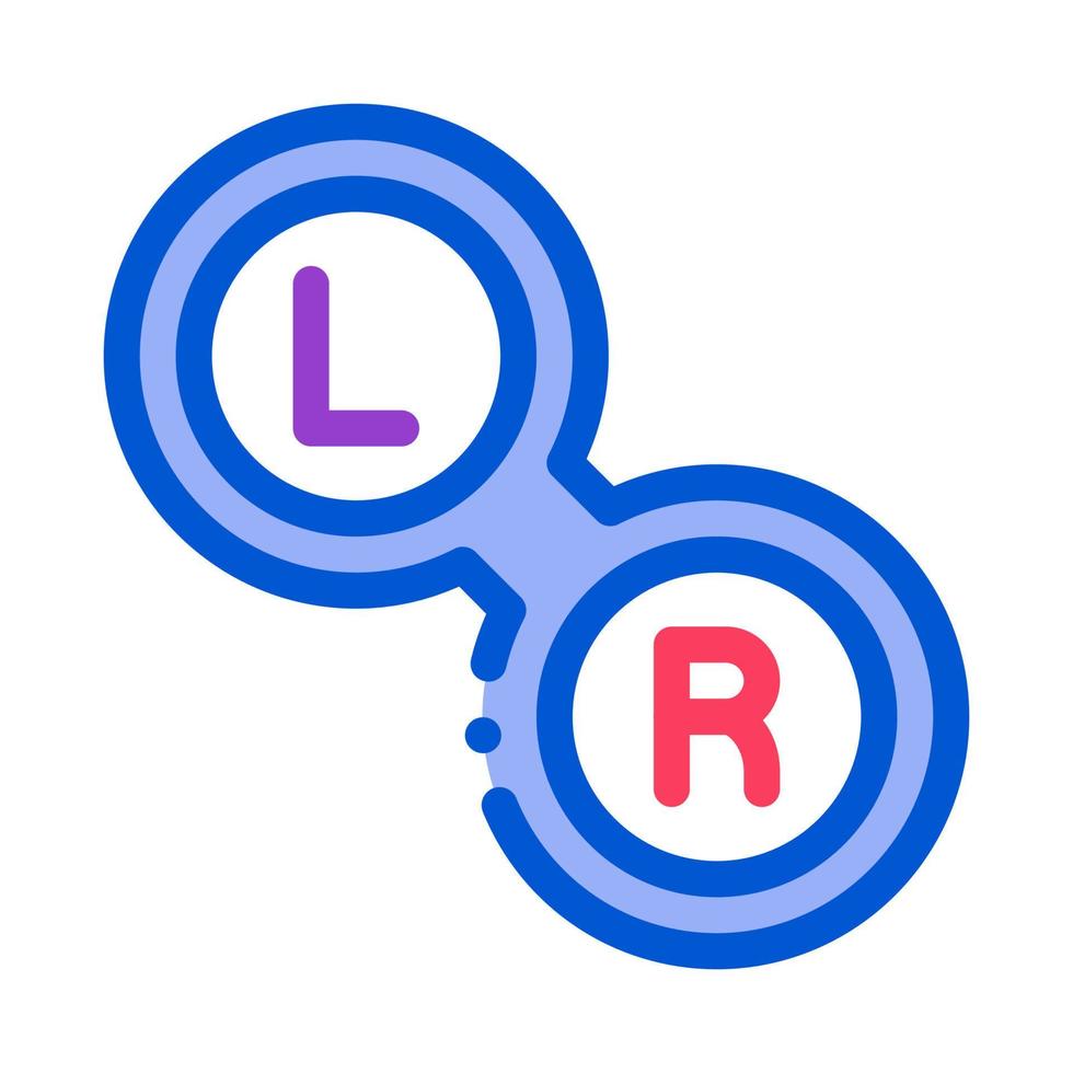 forme distinctive icône de lentille gauche et droite illustration de contour vectoriel