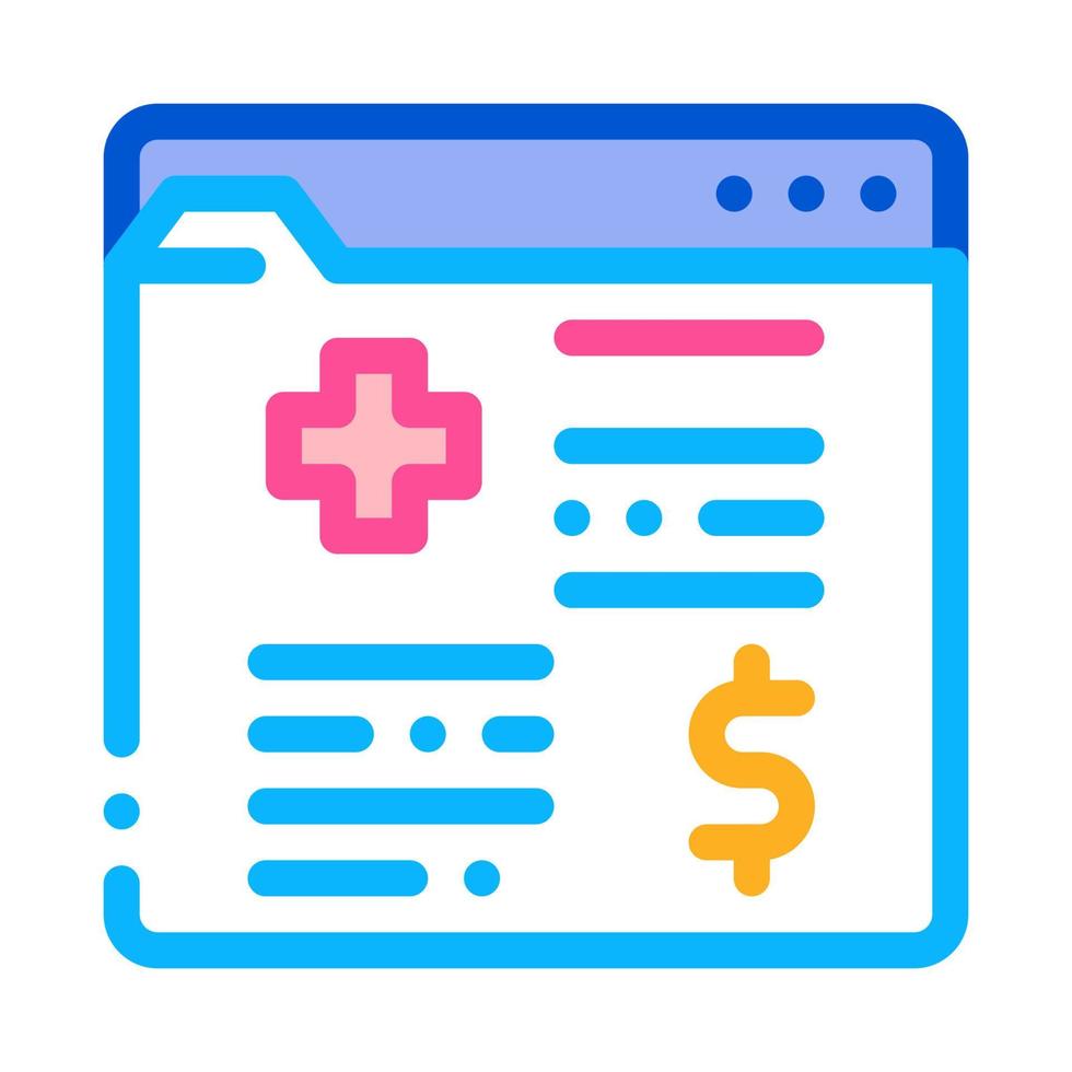 carte médicale dans l'illustration vectorielle de l'icône de l'hôpital payé vecteur
