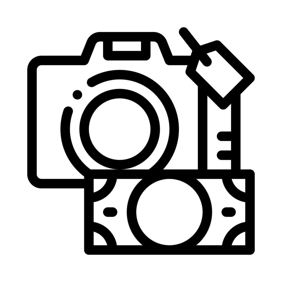 illustration de contour vectoriel icône de caméra de dépôt de sécurité