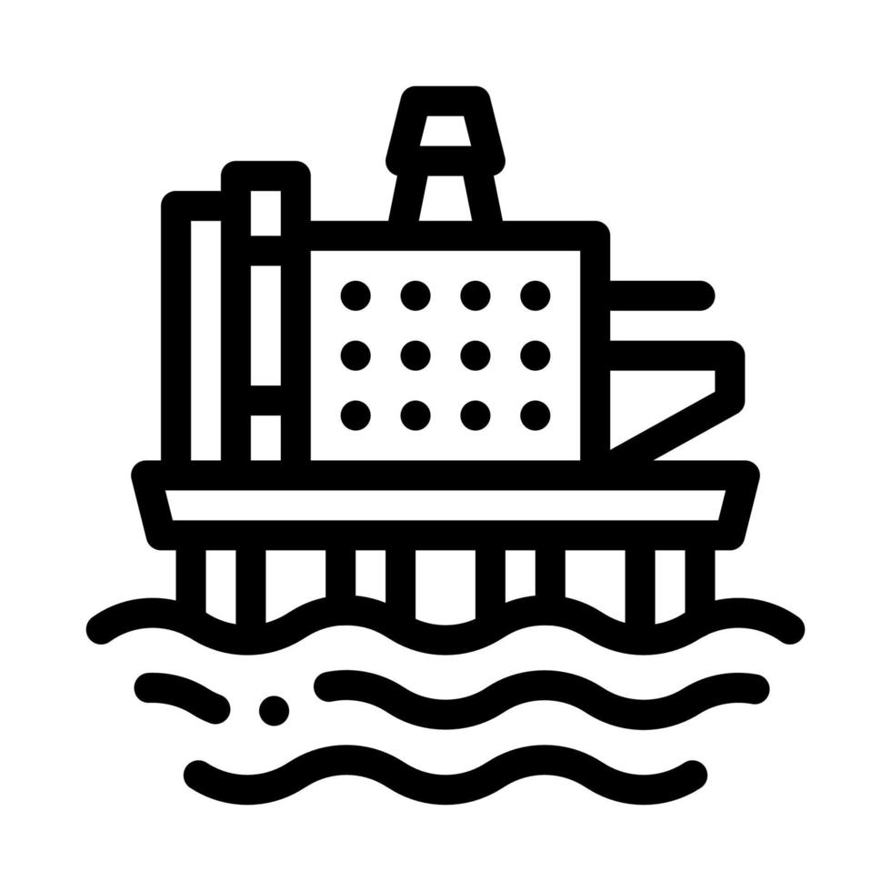 illustration vectorielle de l'icône de la station-service offshore vecteur