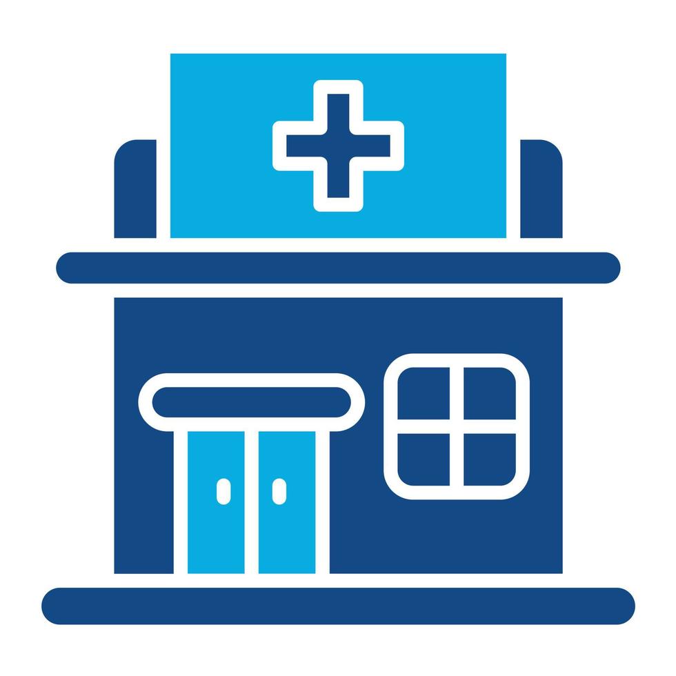 icône de deux couleurs de glyphe de marché de soins de santé vecteur