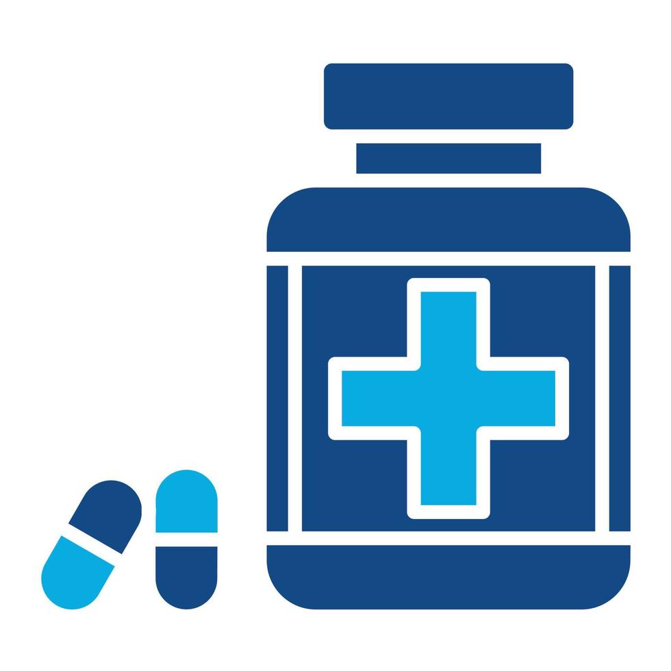 icône de deux couleurs de glyphe de fournitures médicales vecteur