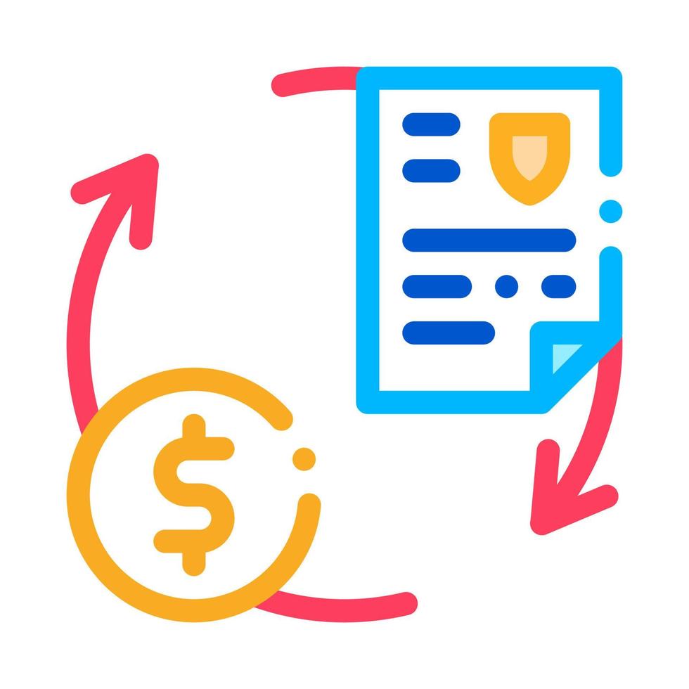 paiement en argent pour les services de sécurité icône illustration vectorielle vecteur