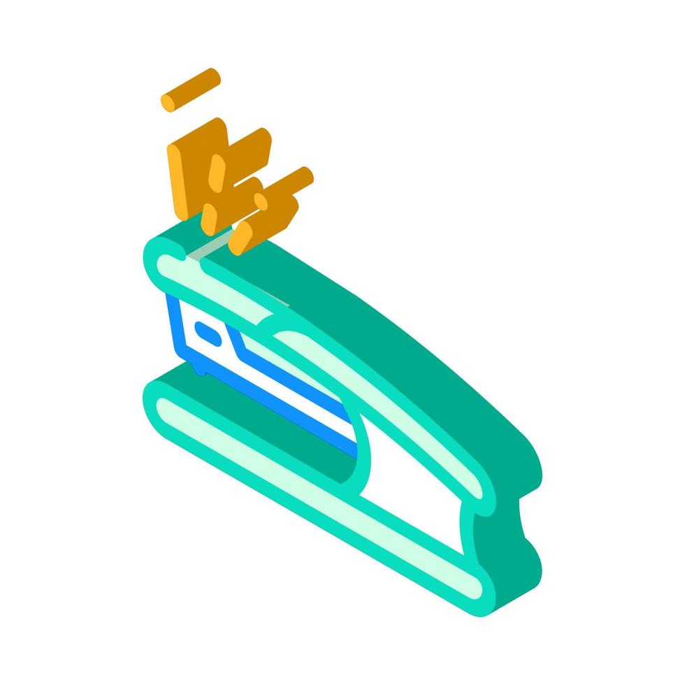 agrafeuse outil papeterie icône isométrique illustration vectorielle vecteur