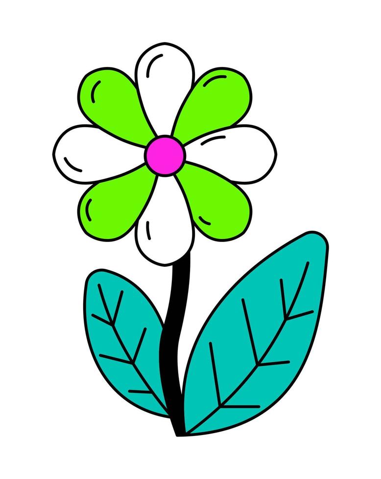 fleur épanouie, dessin du vecteur de la flore botanique